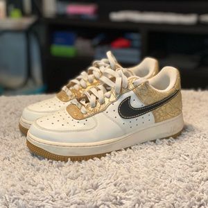 Cream, Black and Gild Air Force Ones